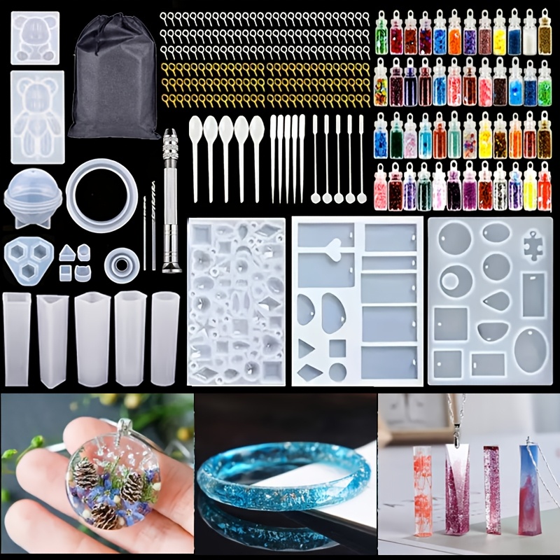 Image of Professional Resin Casting Kit - Including Storage Bag, Diy Hand Tools - Small Jewelry Mold Pendants, Bracelets, , Necklaces, Shiny Sequins, Including Storage Bag, Diy Hand Tools