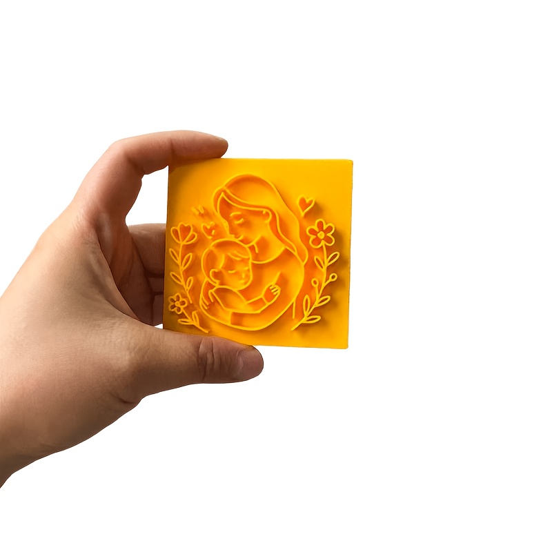 TEMU 1pc 1pcs Plastic Clay Stamp With 3d-printed Cutter Compatible For Ceramic Plates, Cups, Mugs - Easy-to-use Stencil For Diy Pottery Crafts,
