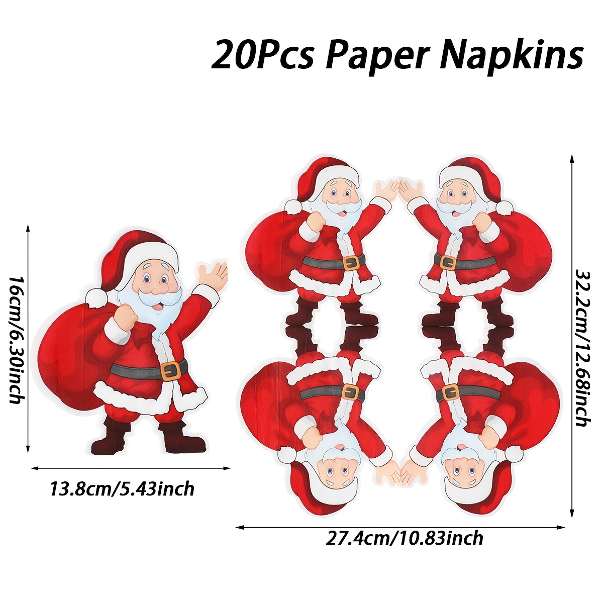 TEMU 20 pz, Tovaglioli, Tovaglioli di Carta Natalizi, Tovaglioli di Carta Irregolari a Forma di , Articoli per Feste di Natale, Decorazione per la