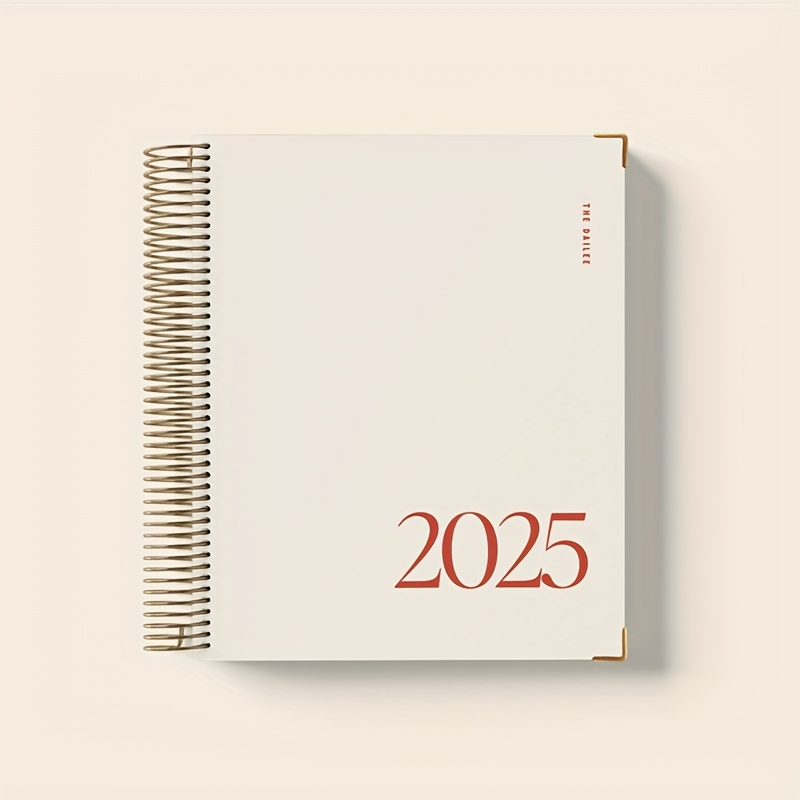 

1pc Planner Notebook 2025, Daily Planner 2025-2026, Notebook Calendar 2025, Planner, Spiral Bound, Laminated Tabs, Daily Work Planner For Office Home Supplies