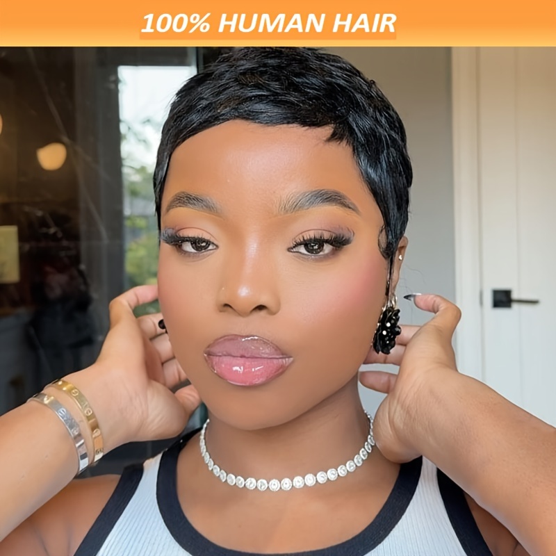 

Chic Cut Wig For Women - 150% Density, Virgin Human Hair, Full Machine Made, Short Straight Style, Daily Use