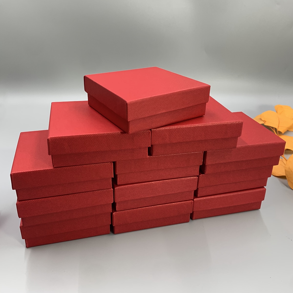 E-shop 12 Stück Rote Geschenkboxen mit Deckeln - Elegante Schmuckverpackung für Hochzeiten, Neujahr & Weihnachten - Festliches Baumsdesign