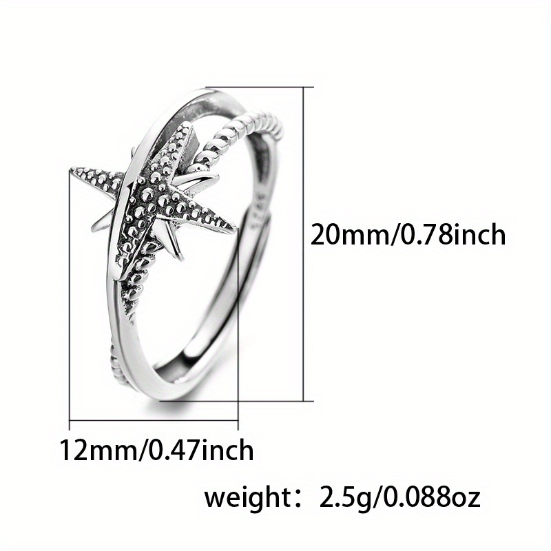 Vintage Double Layer Hollow Star Women's Ring - 925 Silver - 2.5g