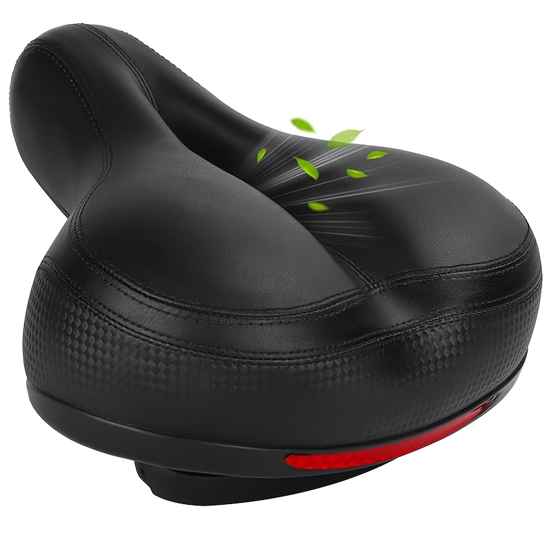Image of Wide Bike Seat Compatible For Men & - Dual Shock Absorbing Ball & Memory Foam, Ride, Bicycle Seat Replacement ()