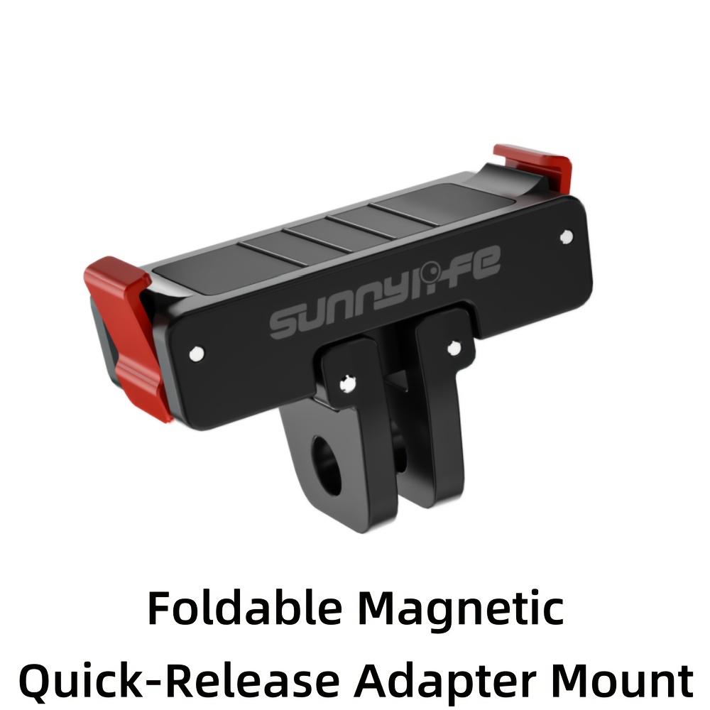 Sunnylife Magnetic Quick-release Adapter For Pro/4/3/2 - Versatile Expansion Accessory With Dual Interfaces, Aluminum Alloy Claw & Foldable Design For Neck Straps, Motorcycle Mounts, Headbands & More