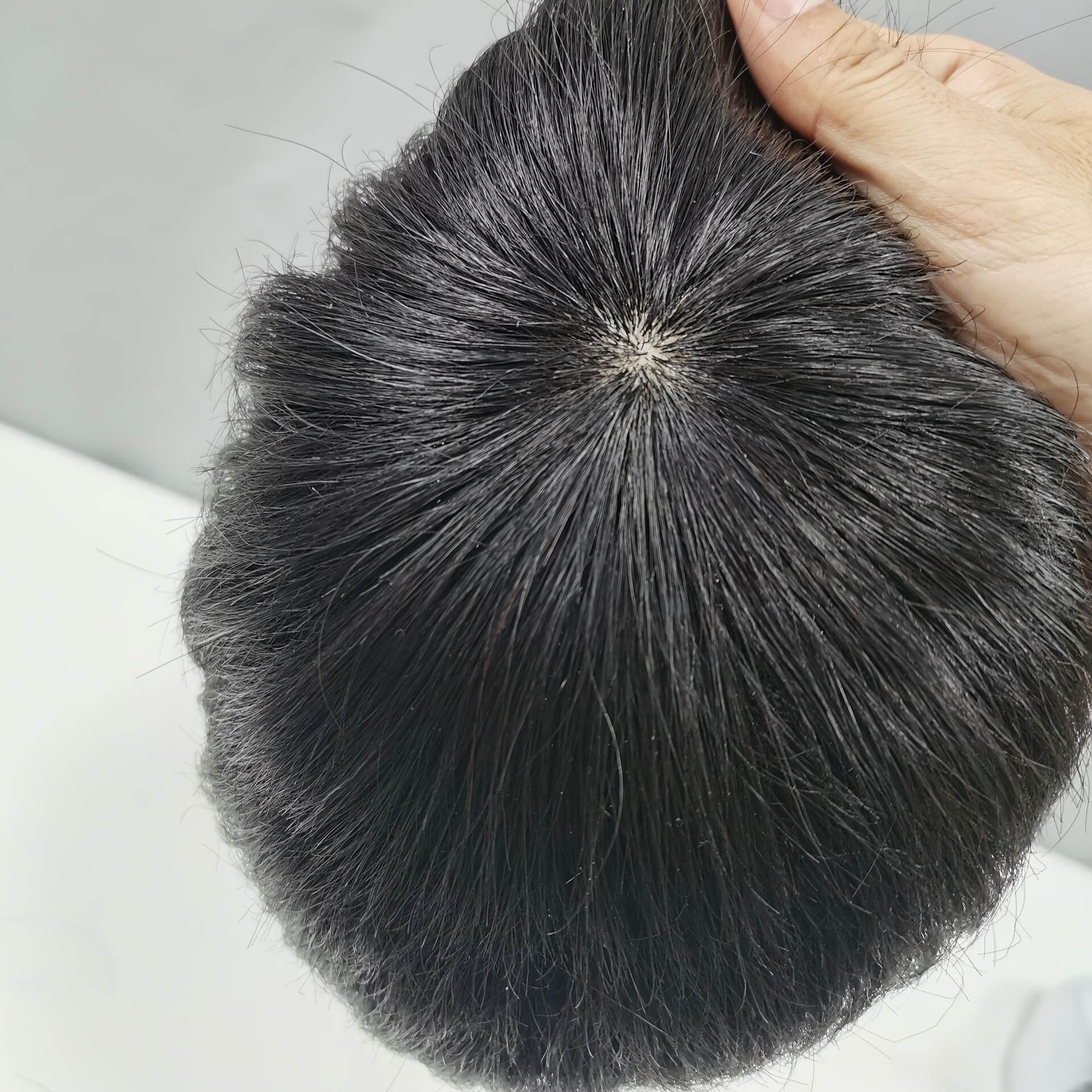 TEMU Men's Human Hair Invisible Hair Topper - Straight Hair Toupee For Coverage, Volume And Face Shaping, Natural Look, All , , Hair Volume Enhancer | Natural | , Hair Additions
