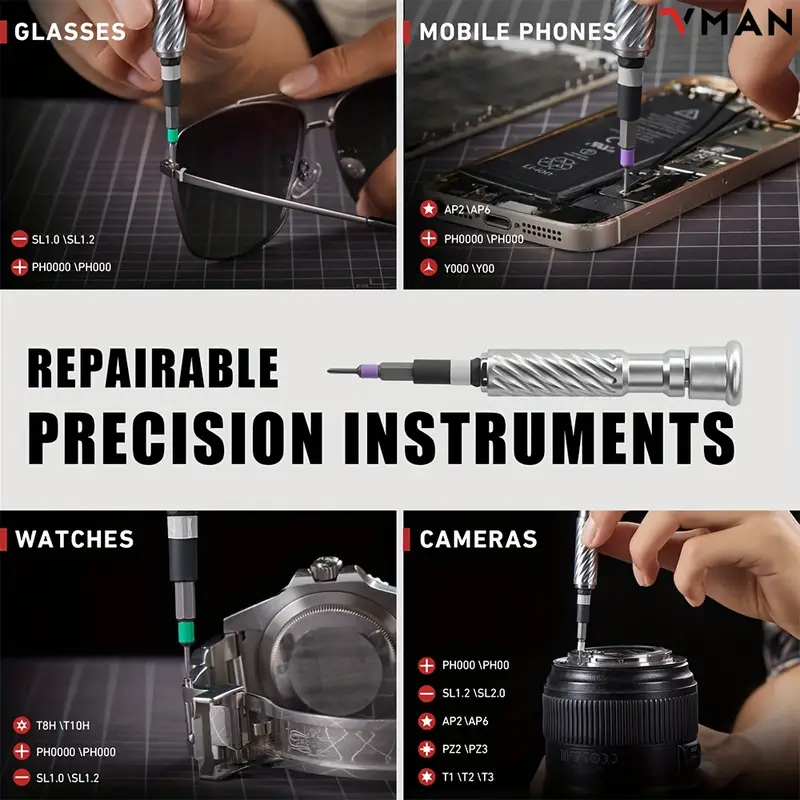 66 in 1 ratchet screwdriver set including 62 magnetic bits portable screwdriver set multi function handle screwdriver set with rotating tail cap suitable for watches glasses mobile phones computers and other precision equipment Product details 4