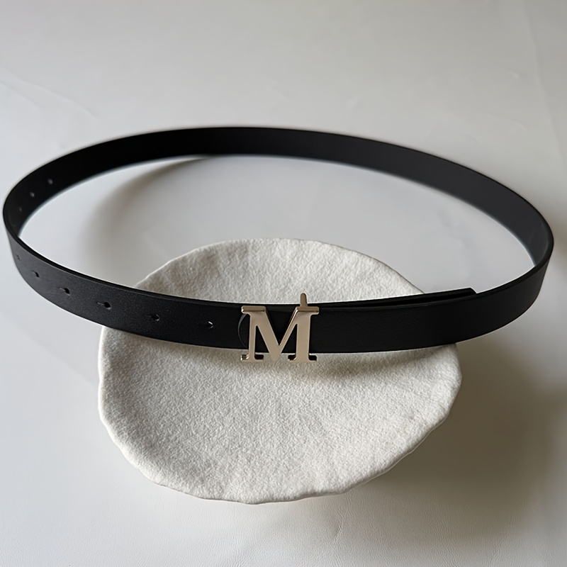 TEMU 1pc Women's Belt, Fashion Easy Letter M Solid Sense Belt, Daily Matching Coat Coat Dress Casual Jeans Trousers Waist Belt
