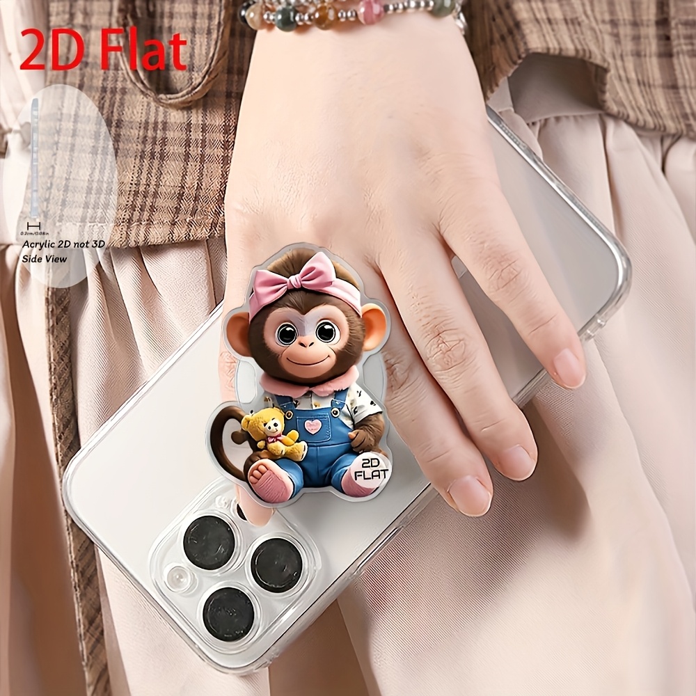 Cute Monkey Cartoon Pattern Acrylic Extendable Phone Stand