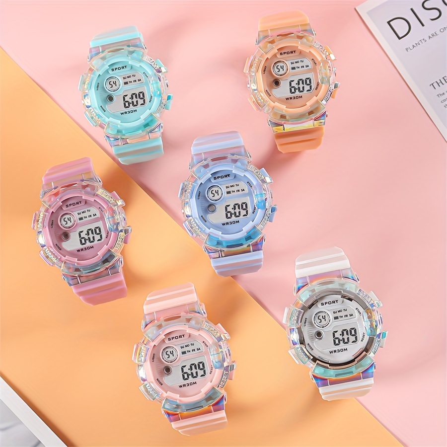 Casual Style Digital Wrist Watch for Men And Women, Glow-In-Dark, Silicone Strap, Multi-Function LED Display with Alarm, Stopwatch, Calendar, Round Dial, Plastic Case, Sports Watch Suitable for Party, Gift