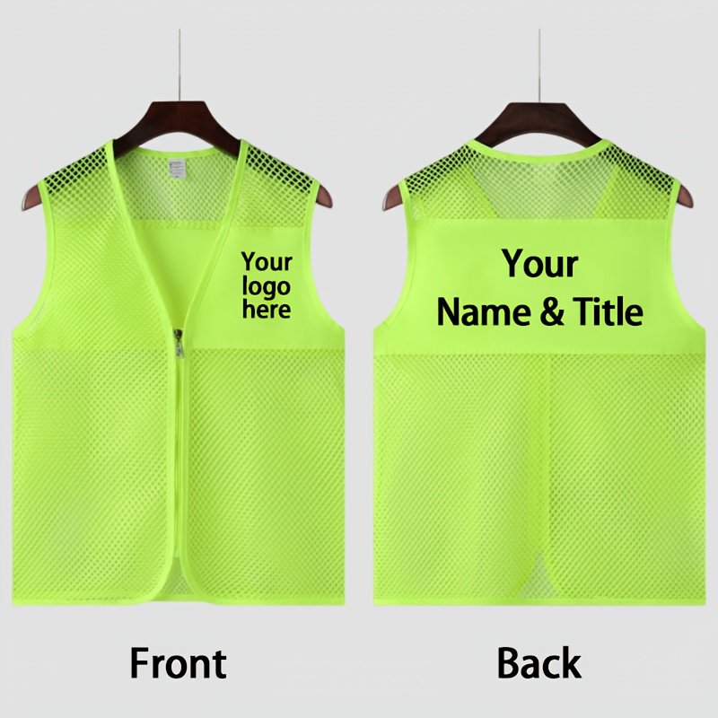 TEMU 1pc Customizable Mesh Vest, Lightweight And Breathable, Supports Diy Printing Of Logo, Name, Position, Corporate Workwear, Comfortable And