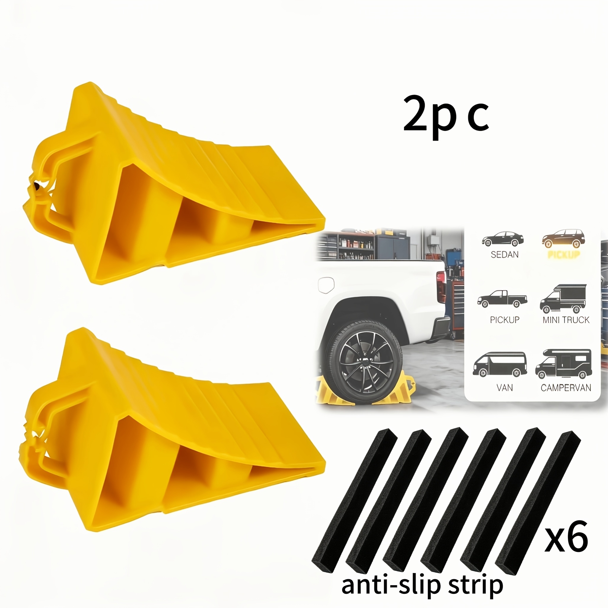 TEMU Cales de roue pour remorques, 2/4 pièces cales de roue en plastique dur pour camping-car avec poignées pour un retrait facile, cale de pneu pour