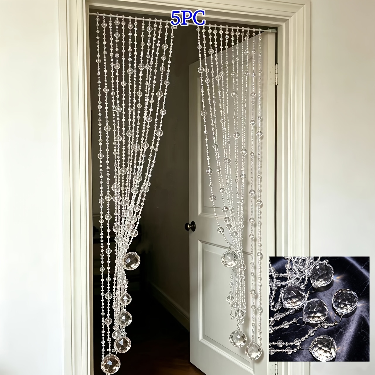 TEMU 5 Sets Of Handmade Finished Products With Hanging Hooks. Transparent Acrylic Crystal Decorative Hanging Items For Home, Living Room, Bedroom And