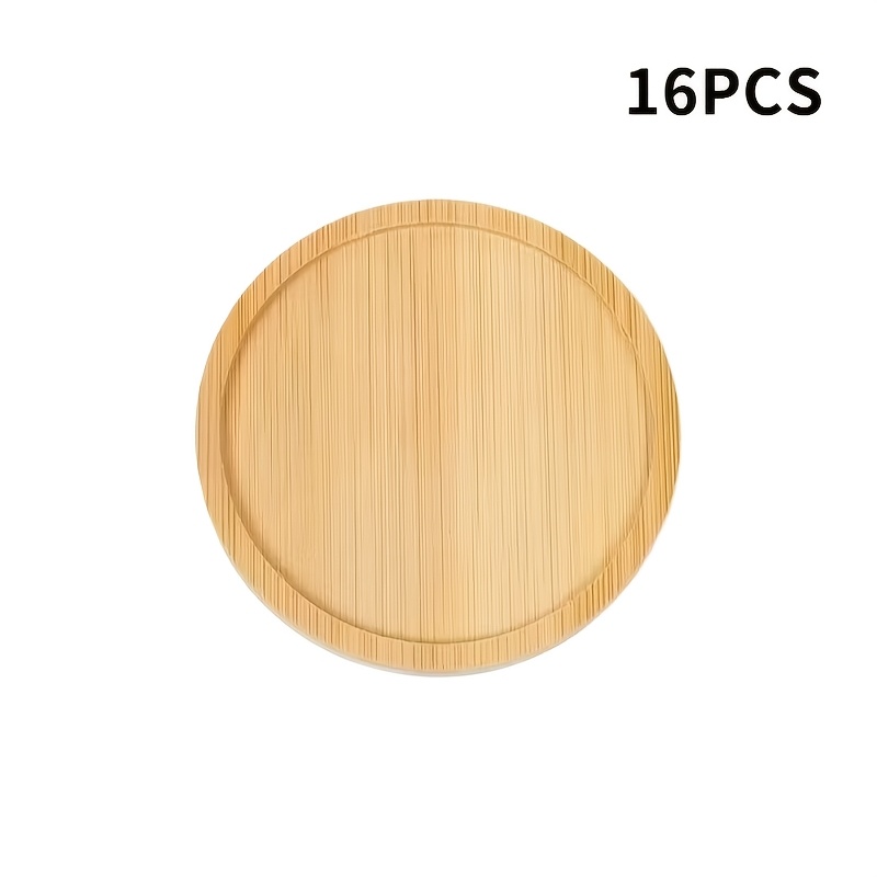 TEMU 12/16/20pcs Bamboo Mosaic Coasters Set | Minimalist, Solid Color, Heat-resistant, Non-slip, Ideal For Plant Pots, Home, Office, Dining | Uncut