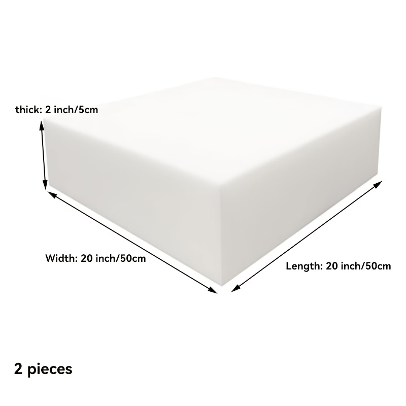 2pcs of indoor decorative foam cushions, high-density square chair pads, 20  inches wide x 20 inches Suitable for dining chairs and wheelchair se