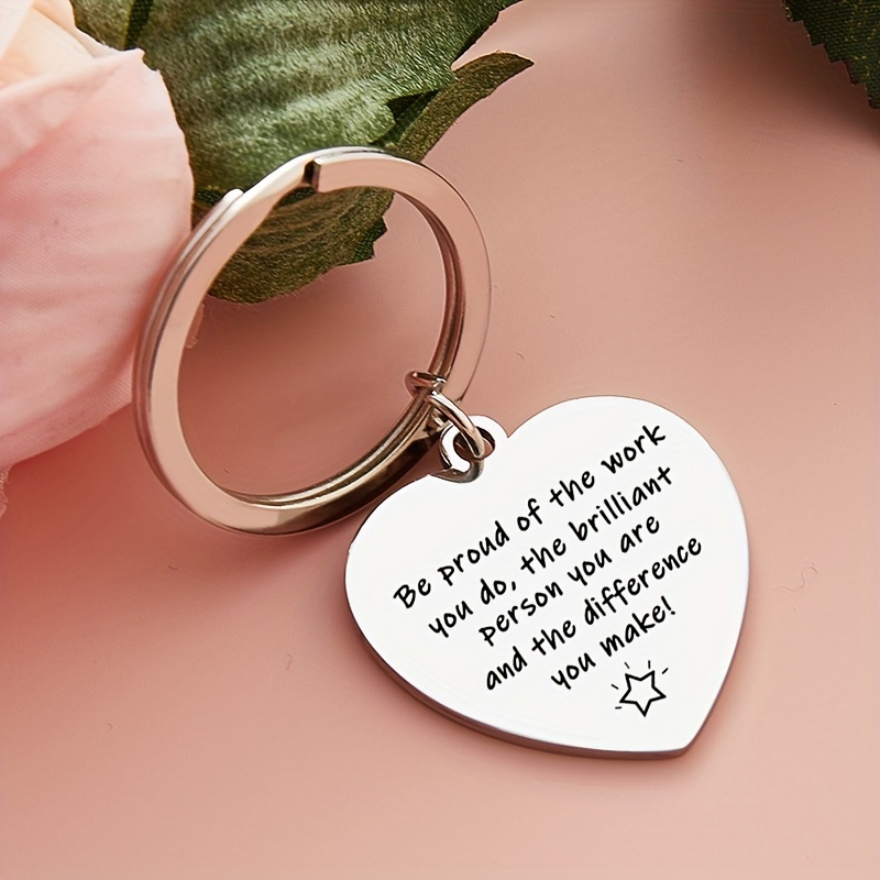 2pcs stainless steel keychains heart shaped motivational Temu