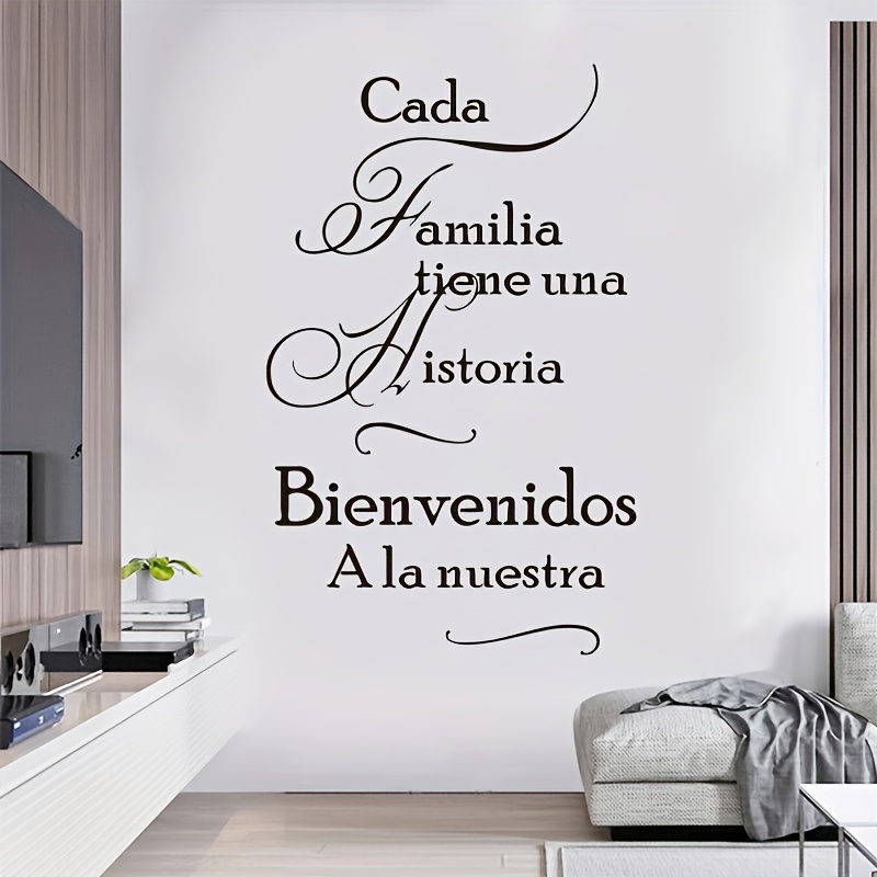 

1pc Spanish Quote Vinyl Wall Decal - " Has A Story" Modern Matte , Self-adhesive Detachable Home Decor Sticker