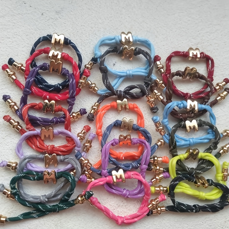 TEMU Pulsera para hacer nudos, colores aleatorios, múltiples opciones de color, pulsera unisex ajustable, ideal para , , regalos de Navidad, regalos