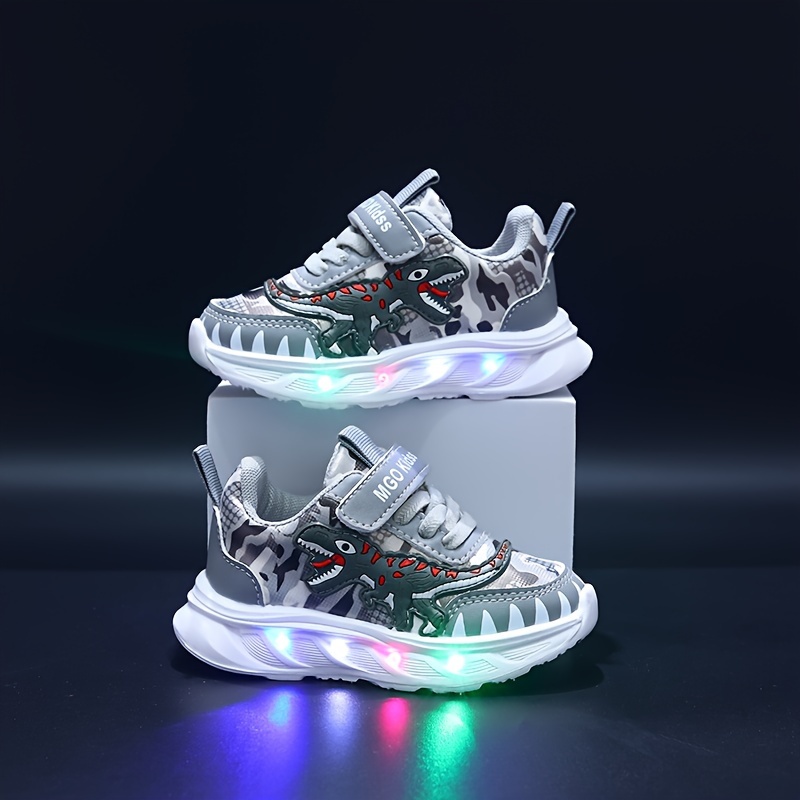 Scarpe sportive dinosauri LED per ragazzi