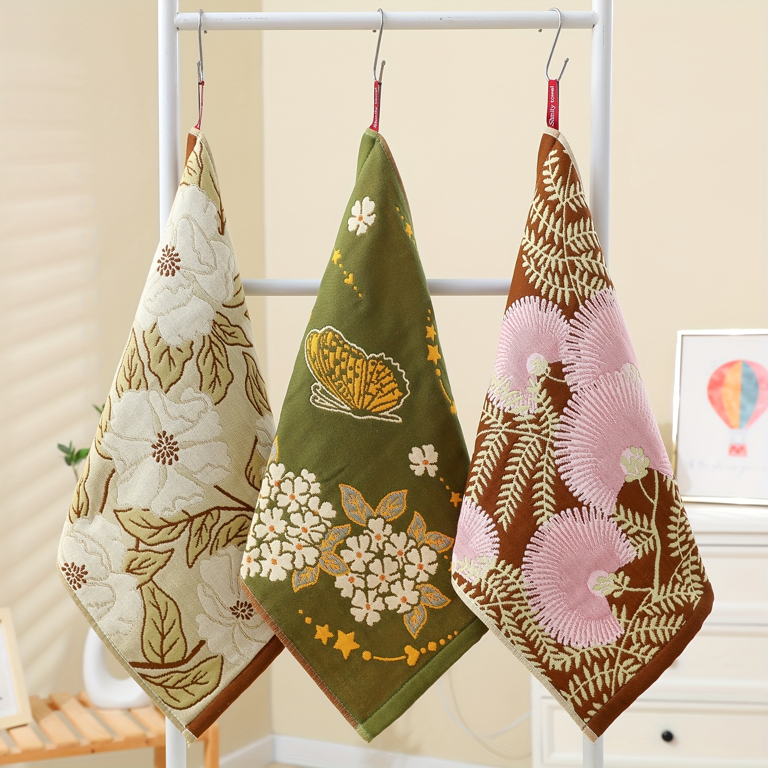 3/4pcs, Floral -layer Soft Towels Suitable For Bathroom And Kitchen As Gifts