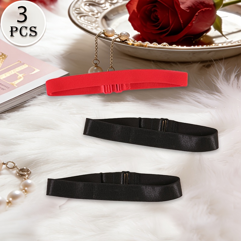 TEMU Set Of 3 Adjustable Neck Rings For And Red, Suitable For Neck And Leg Use. A Stylish And Skin-friendly Creative Gift For Parties, Holidays, And