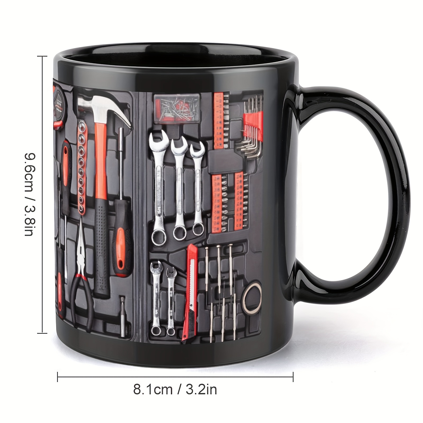 1pc 11oz 330ml creative toolbox ceramic mug portable coffee cup suitable for outdoor camping picnic travel fathers day gift for dad details 1