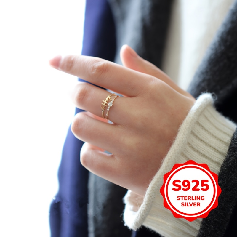925 Sterling Silver Zirconia Ring Women'S Birthday Gift