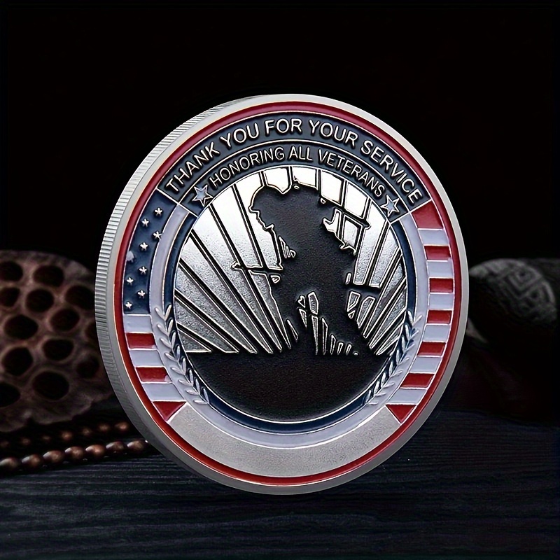 Classic Style Metal Military Challenge Coin Veterans - Temu