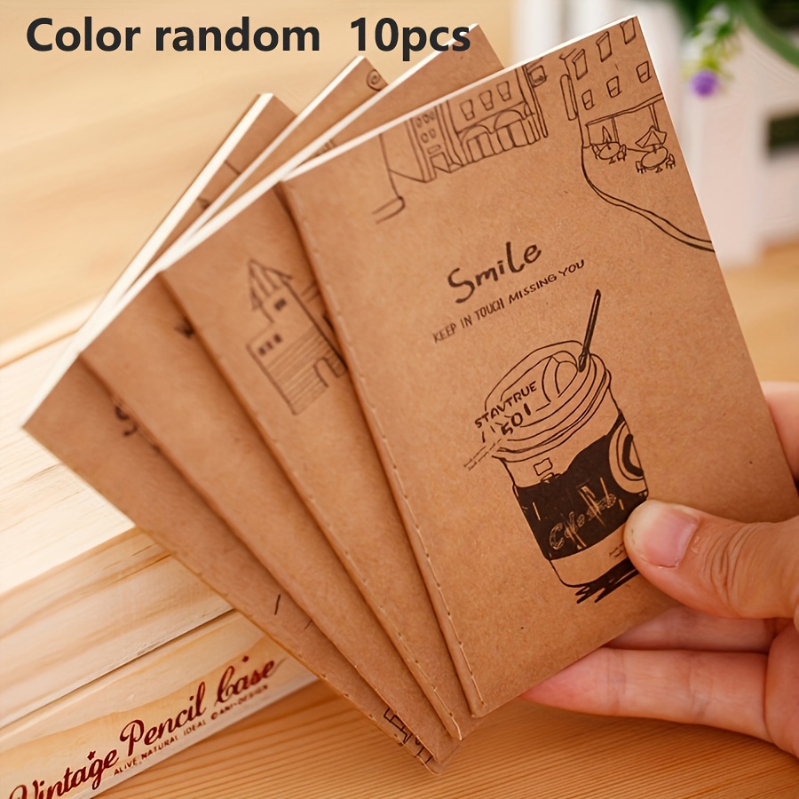 Vintage Paper Mini Notebooks, Soft Cover Small Notebooks, Random 10pcs
