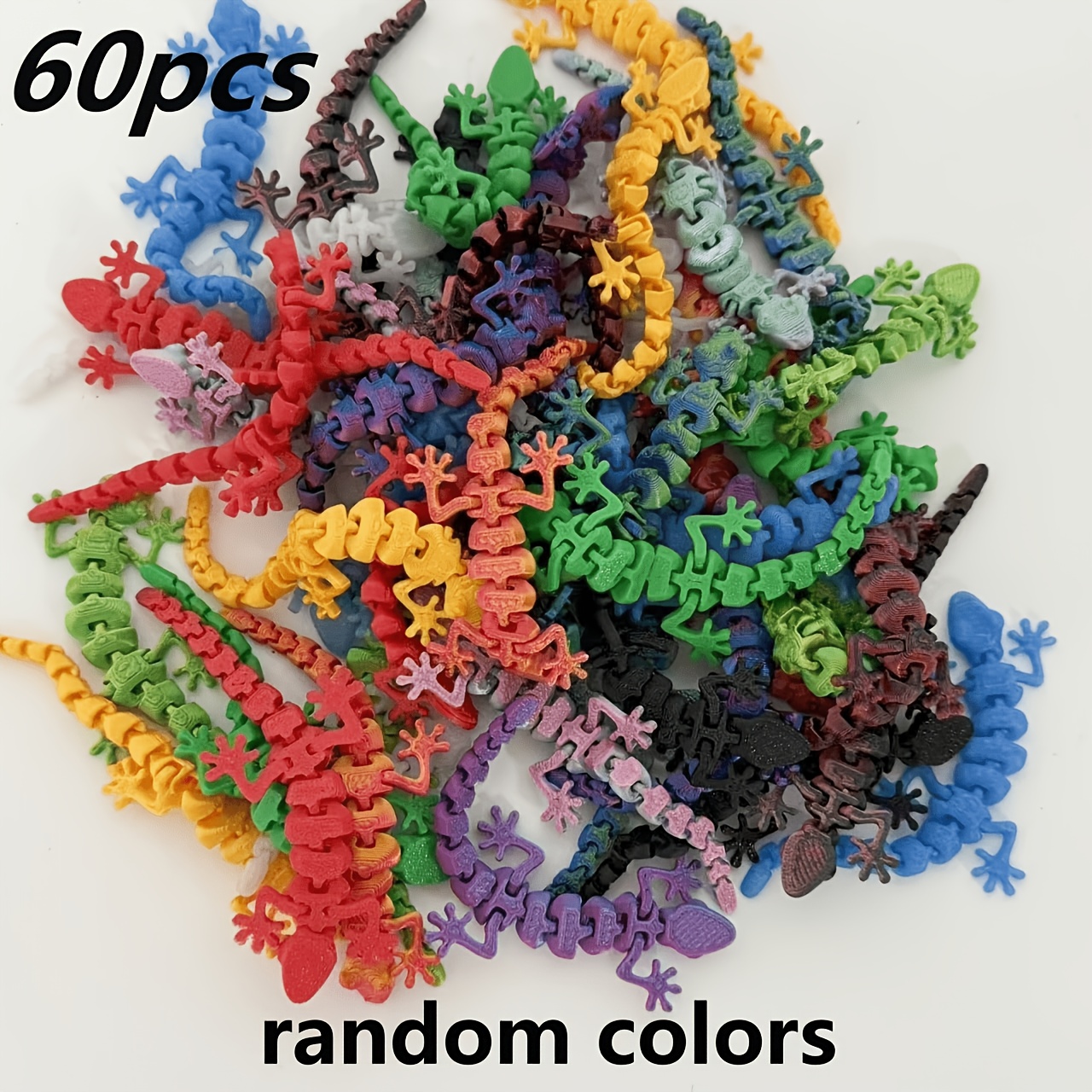 3D Printed Decorative Gecko, Random Gradient Colors