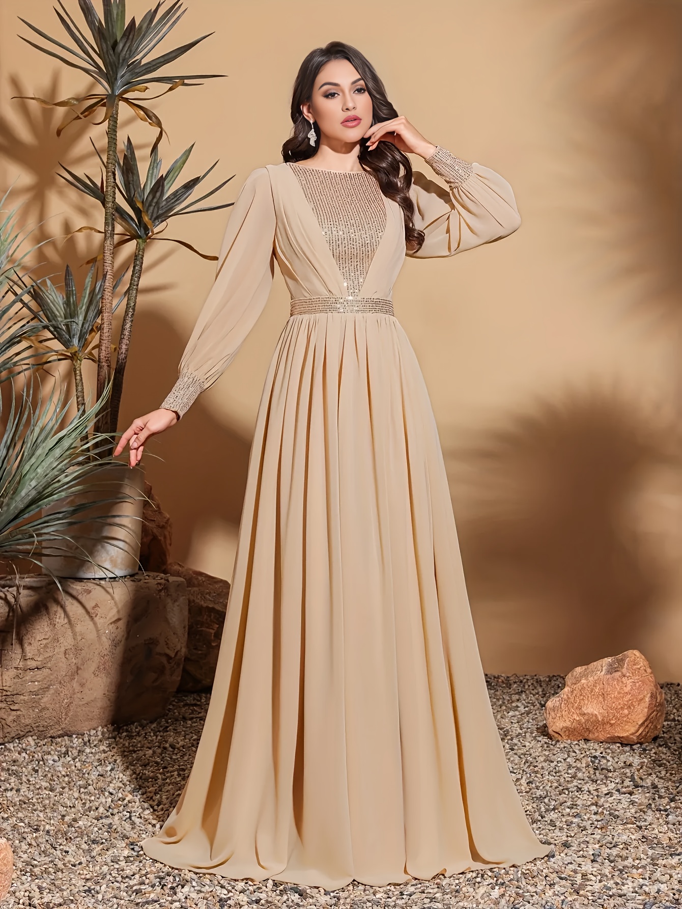 chinese dress ladies LaDivine CD0192 Long Sleeve Evening Formal Dress – The Dress Outlet main image 0