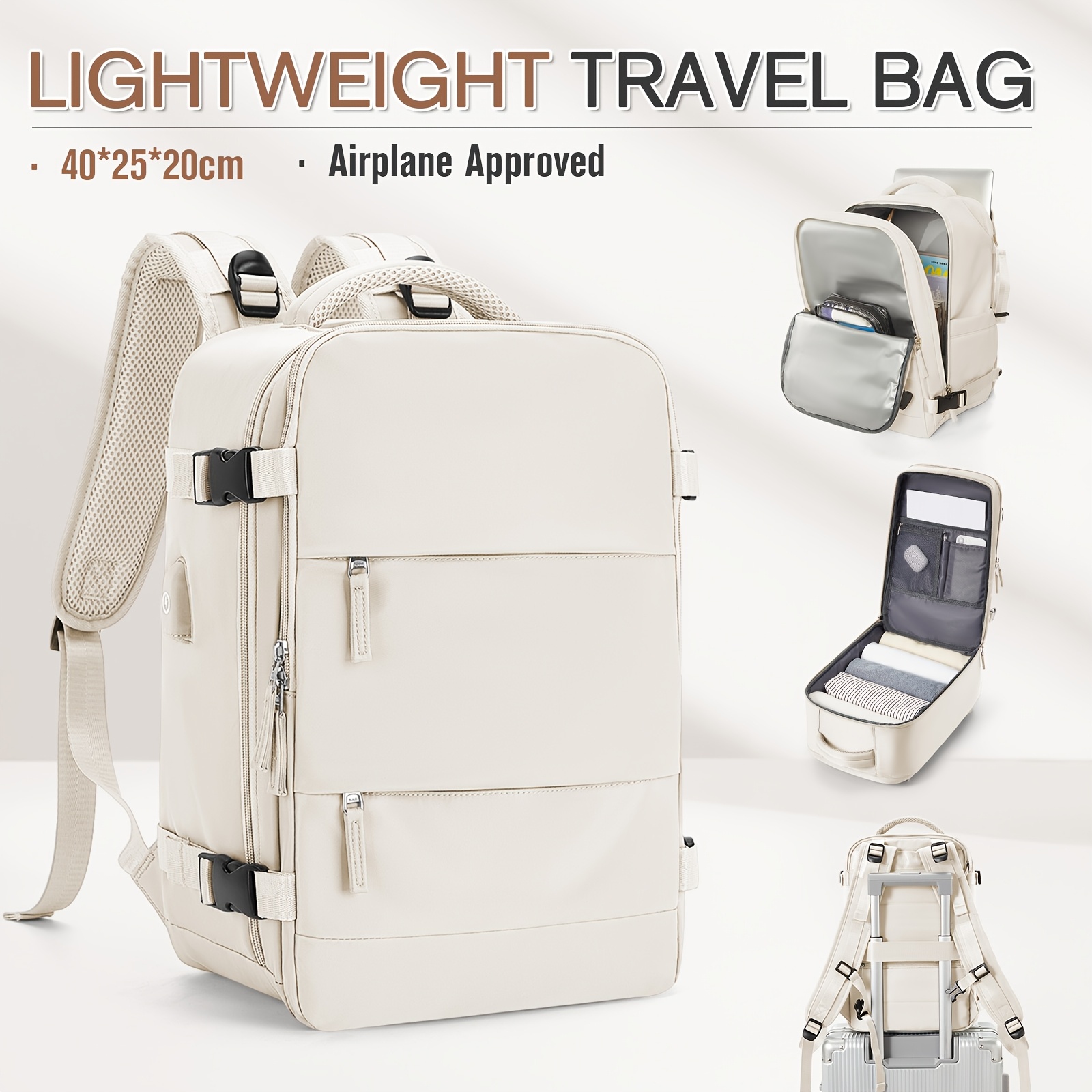 for ryanair easyjet 40x30x20cm cabin bag backpack travel backpack airline backpack casual backpack suitable for outdoor and business use adjustable shoulder straps 180 opening zipper closure shoe compartment 14 inch laptop compartment