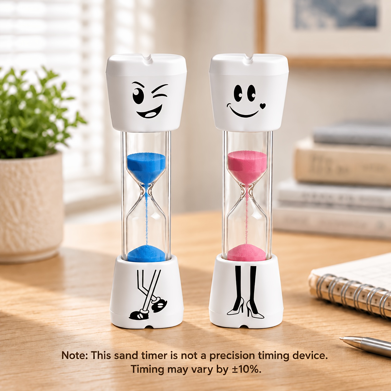 TEMU Minuteur de Brossage de Dents - de Deux Minutes - Multicolore avec Joyeux Bleu et Rose (Lot de 2)