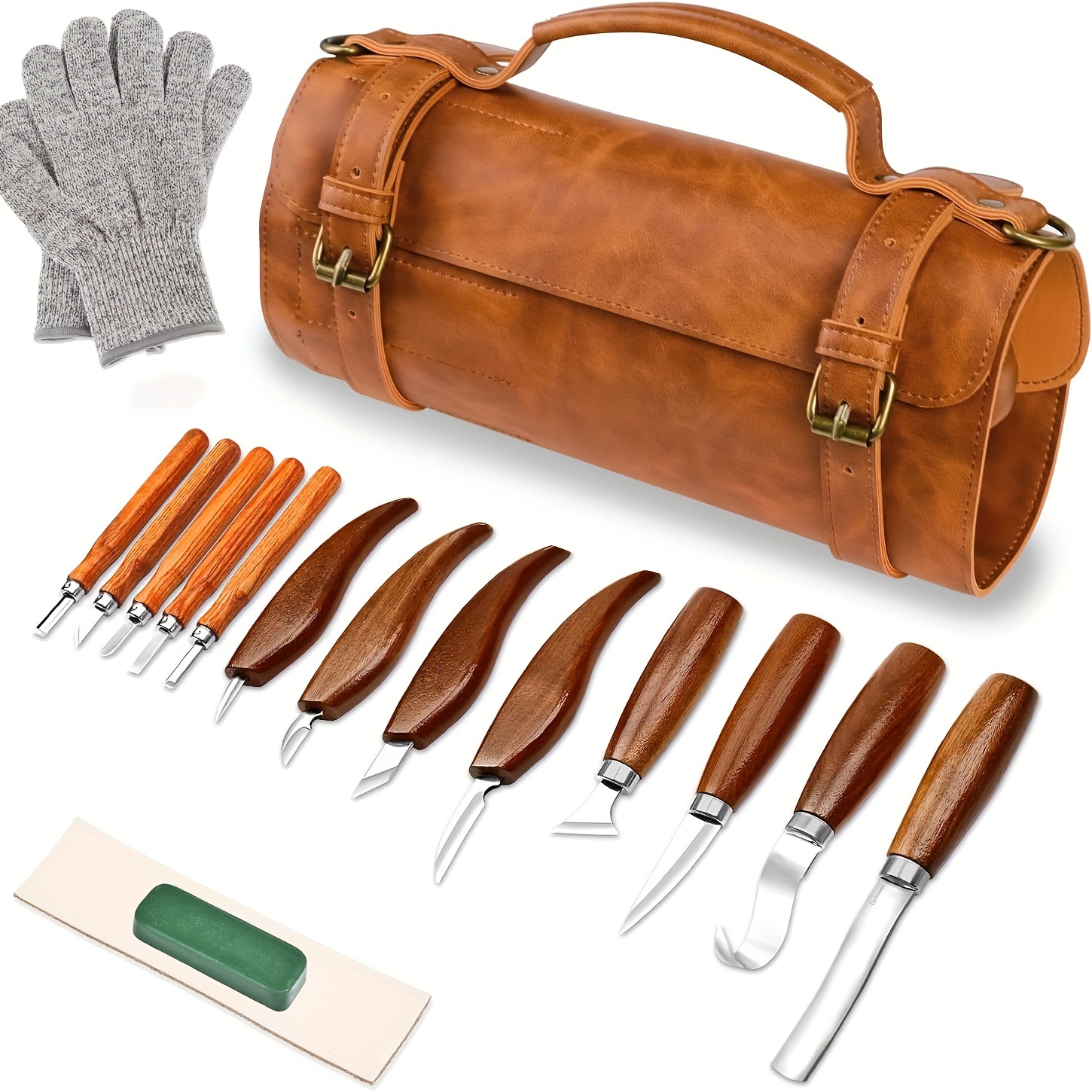 

Deluxe Wood Carving Tools-wood Carving Kit-wood Carving Knife Set-wood Whittling Kit For Beginners-whittling Knife-wood Carving Tool Set With Large Leather Case