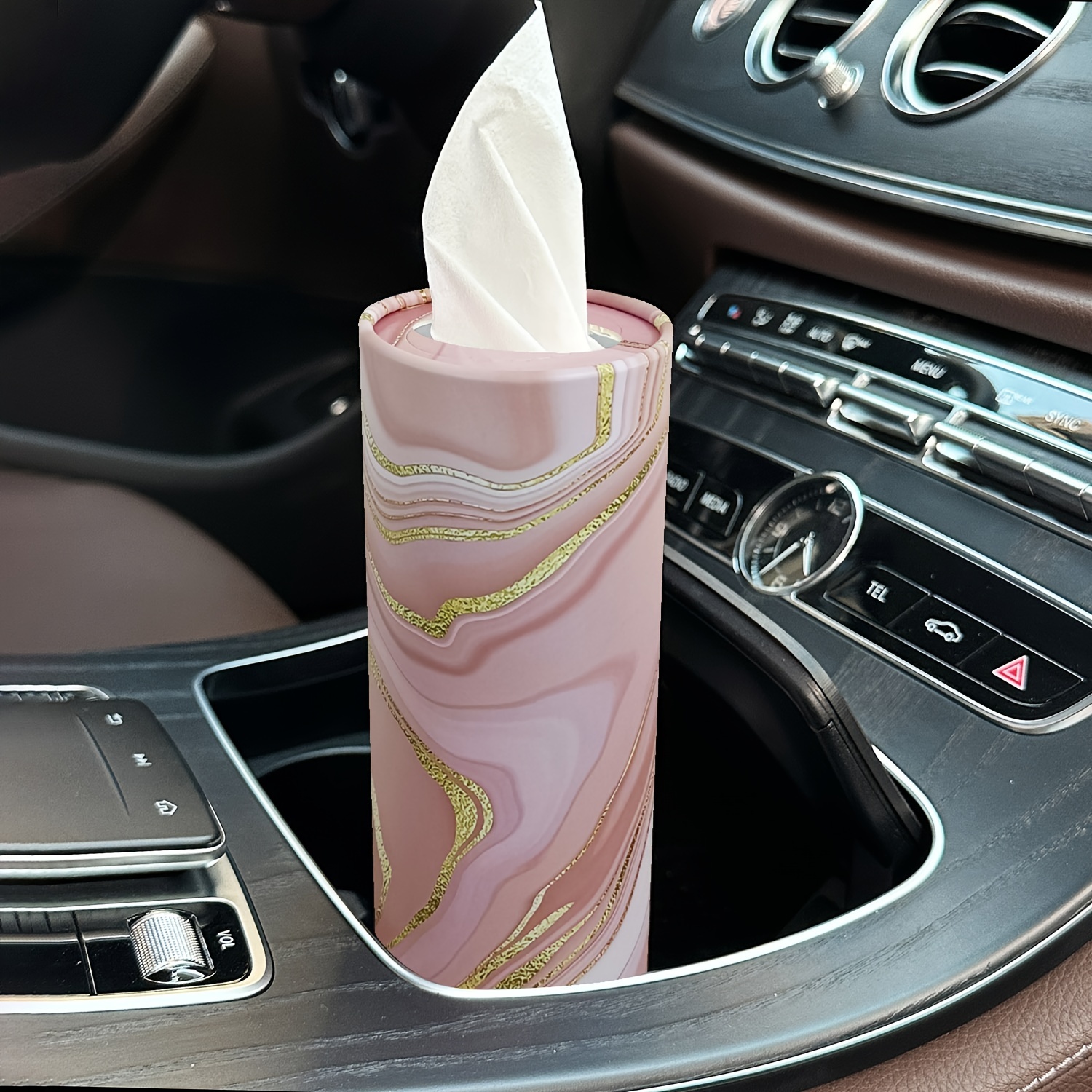 

[customer ] Sleek, Chic Pink & Car Holder With Paper - Fit For Cup Holders, Travel & Home Use