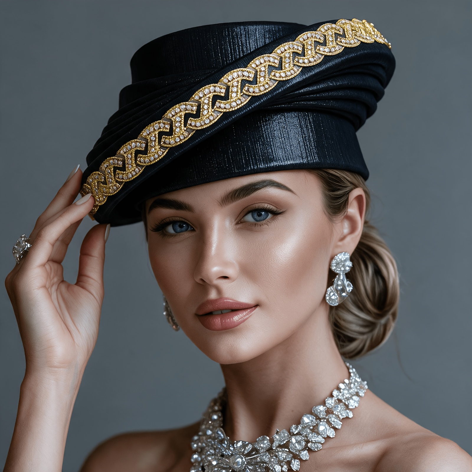 TEMU 1pc, New Women's Hat, Auto African Head Tie From Nigeria, Head Turban For Women, Bright And Soft Fabric, With Diamonds, Exuding And . Suitable