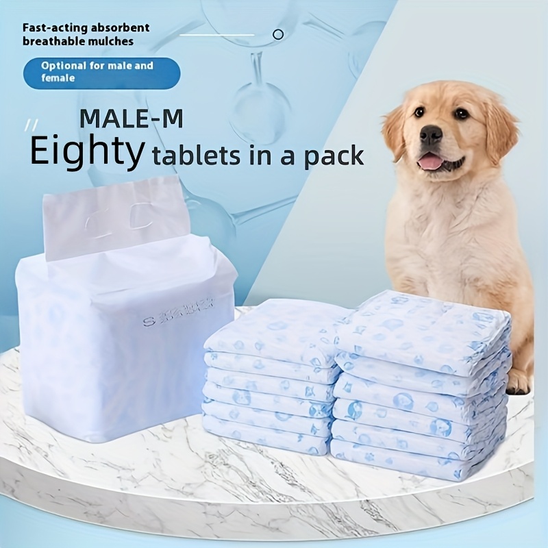 TEMU 80pcs Male Dog-specific Diapers