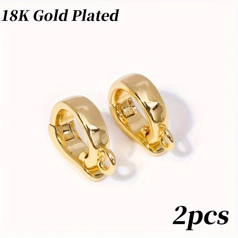 Image of 2pcs 18k Gold Plated Bails For Pendants, Charms Clasps Connector For Jewelry Making Supplies, Hinged Necklace Enhancer, Jewelry Findings