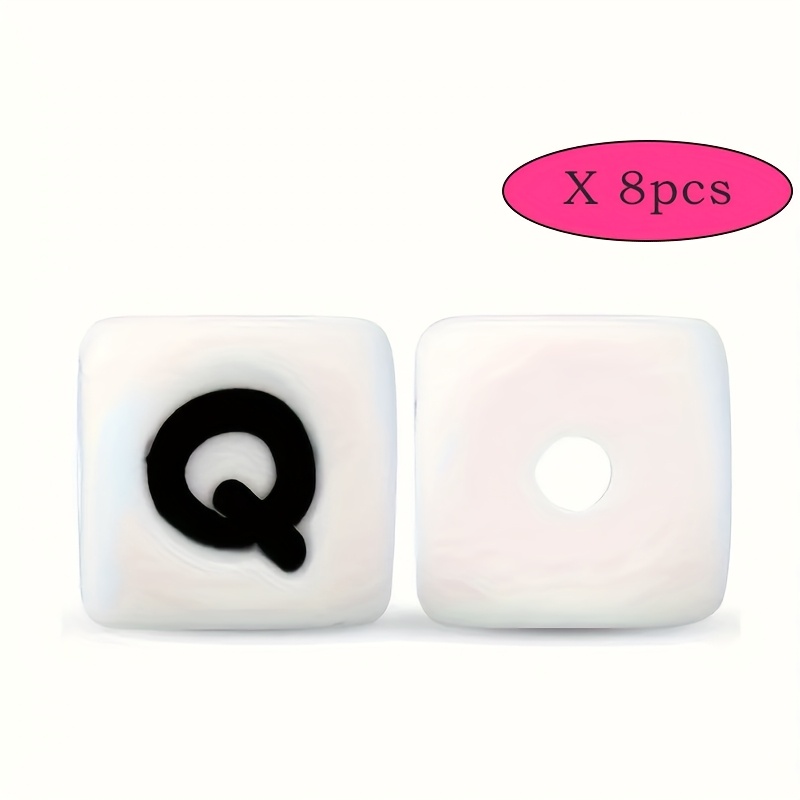 8/104 stück 12mm buchstaben silikonperlen kubisches alphabet silikon fokusperlen - schmuckzubehör, einzeln erhältlich,   für handgemachte schlüsselanhänger ketten handyketten armband halskette schmuckzubehör perlen