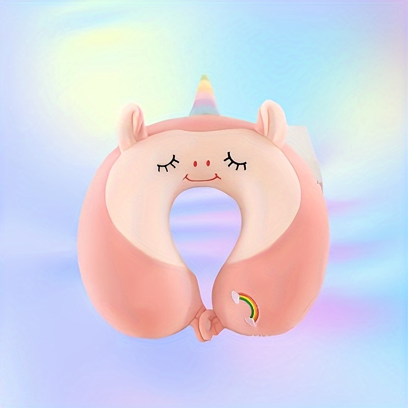 Image of 1 Cartoon Neck Pillow, Slow-rebound Cotton U-shaped Pillow, Office Neck Support Pillow, Nap Pillow, Travel Pillow, Student Neck Pillow