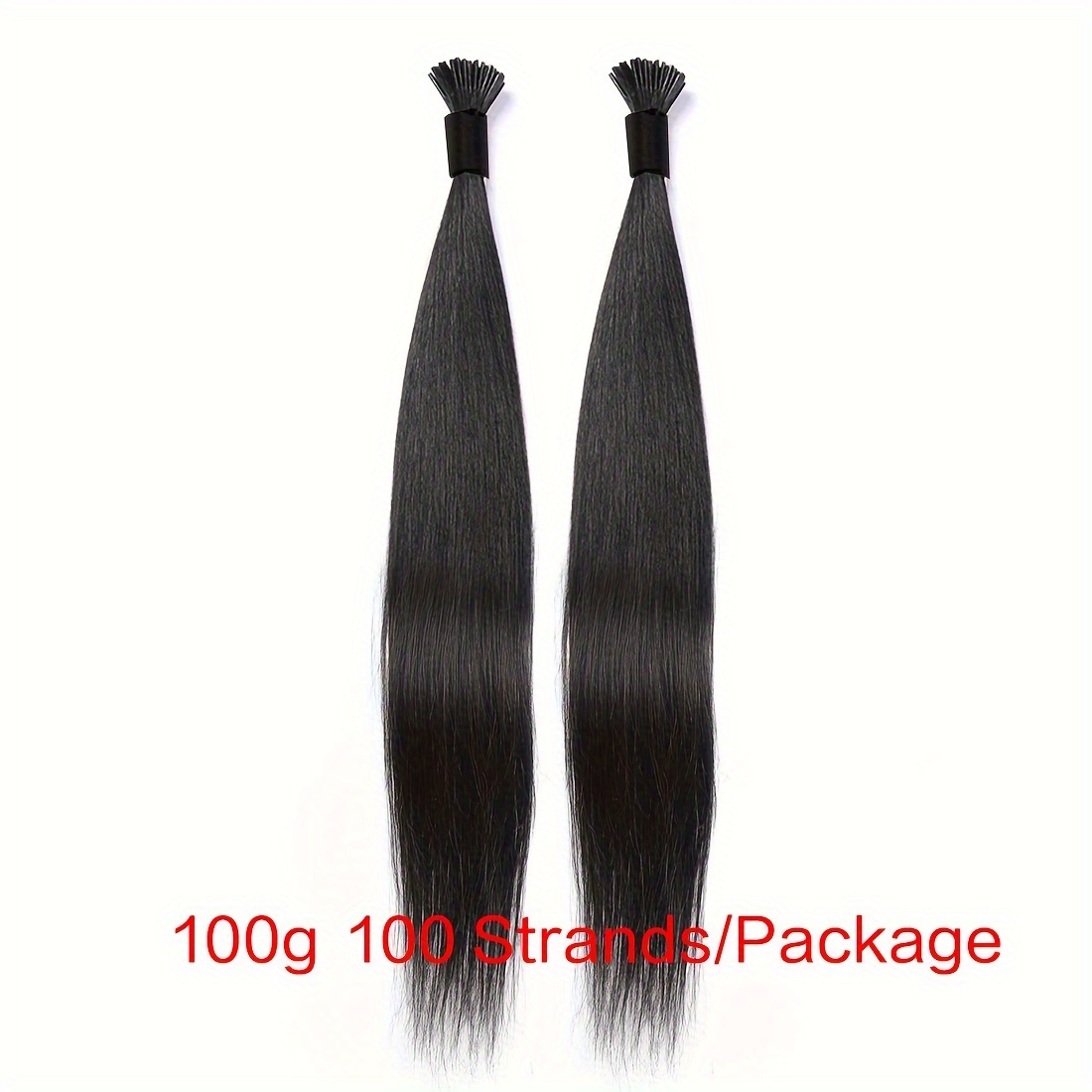 TEMU Hair Extensions Human Hair, Hair Extensions Tips Human Hair Extensions Straight Human Hair 18-26inch 50g/100g Black