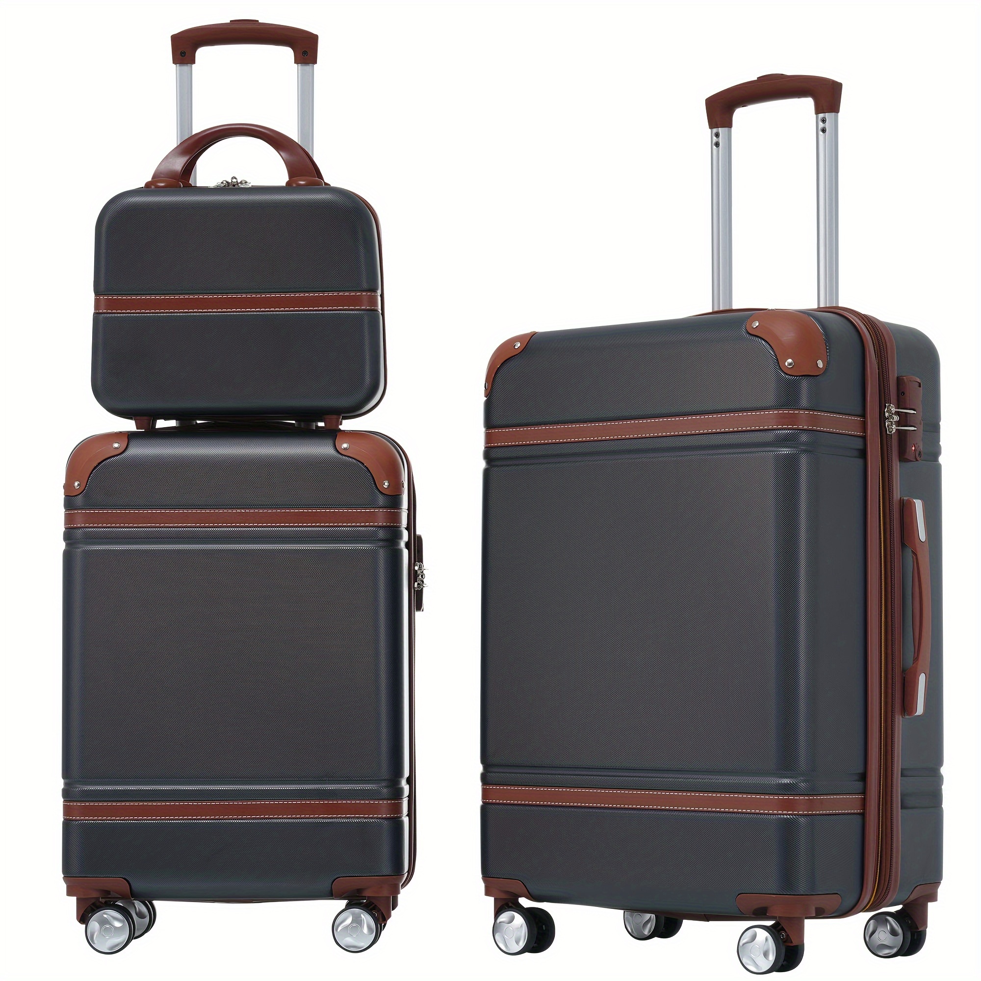 

3- Luggage Set Tsa - Includes 20" And 24" Suitcases Cosmetic ,