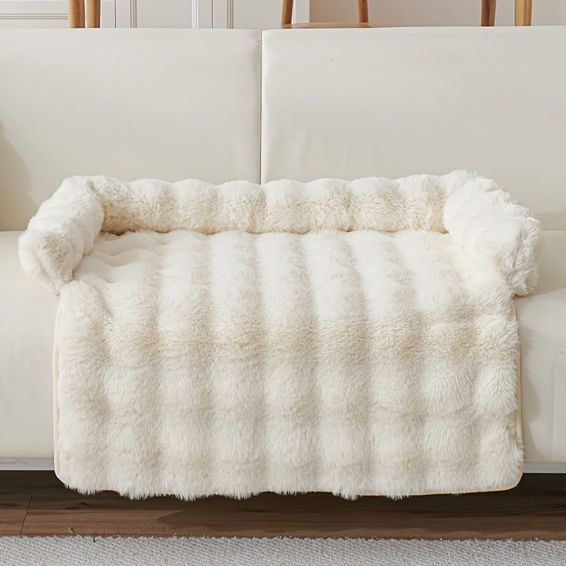 TEMU 1pc Winter Comfortable Pet Dog Bubble Imitation Rabbit Fur Pet Nest, Thickened Warm Anti-slip Soft Pet Pad Cat Nest Dog Nest, Suitable For