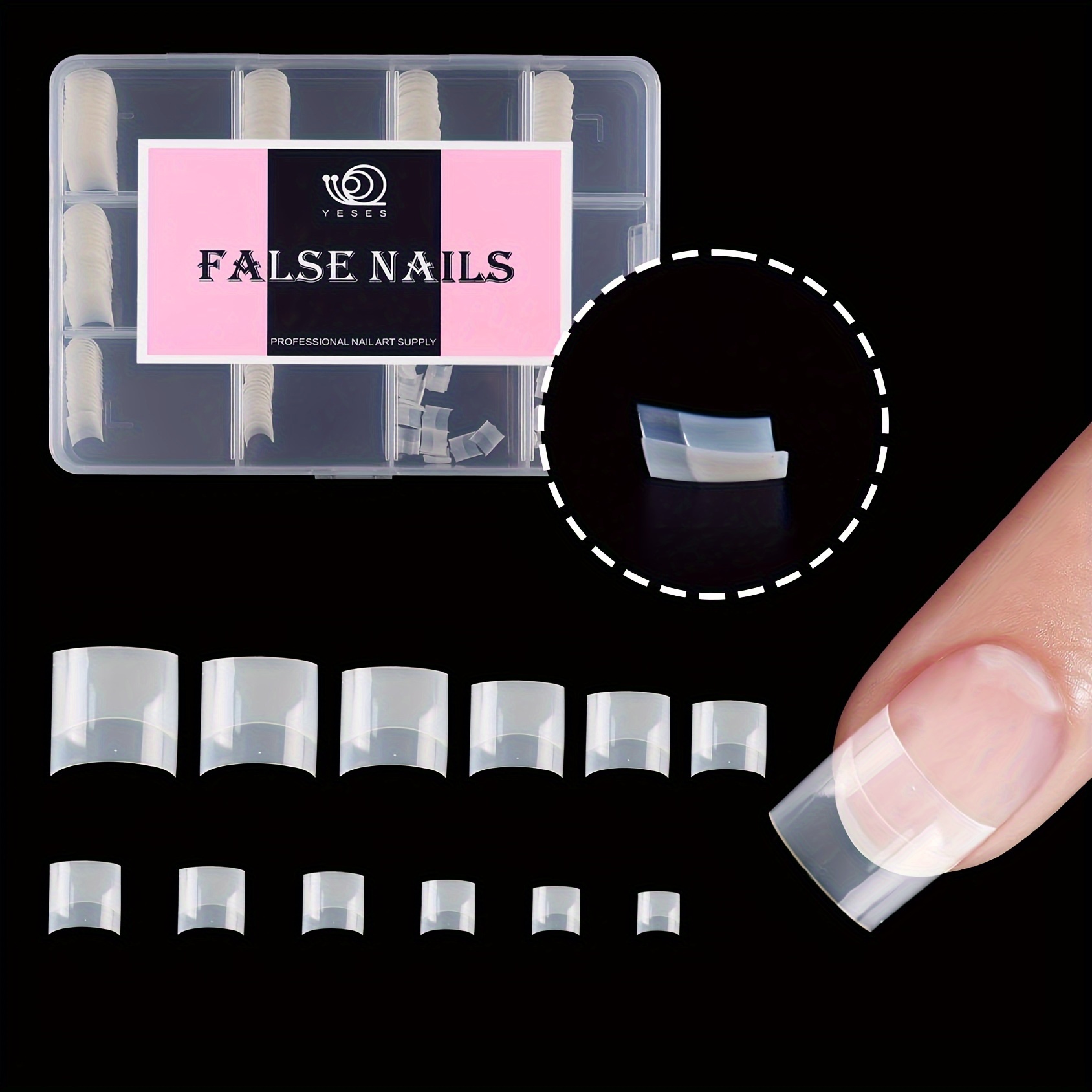 

Yeses 288 Clear Fake , Half Ladies , 12 Per Box, Suitable For Tip Art Salons And Diy Press On Nails