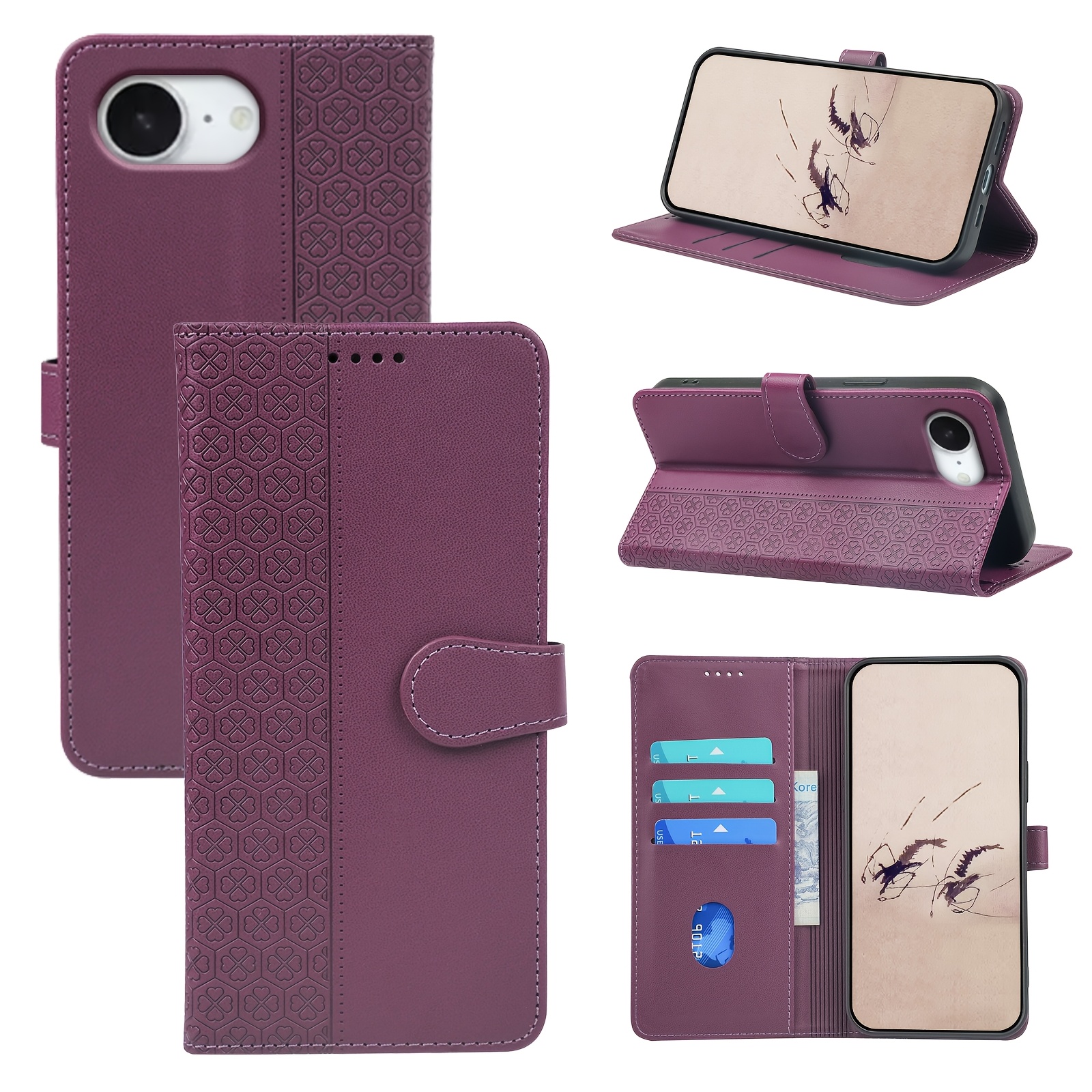 TEMU Phone Case - This Is Flip Cover Wallet Case Designed For The For Iphone 17e, Which Fits The Device Perfectly. It Includes 3 Card Slots And