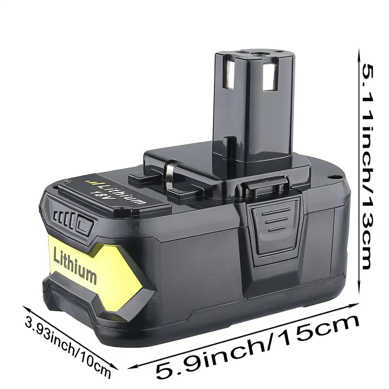 2-Pack 6.0Ah 18V Lithium-Ion Battery For RYOBI One+ Tools - Compatible With P102-P109 Models, 5-Year Warranty