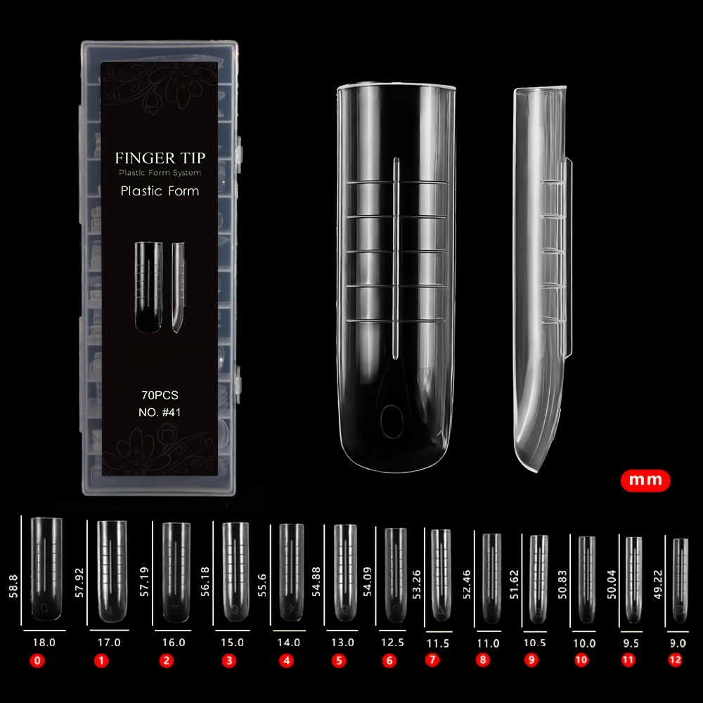 E-shop 70 Stk. quadratische Nagel-Doppelformen, durchsichtige, vollständig abdeckende Kunstnagelspitzen, Schnellbau-Gel-Formen,