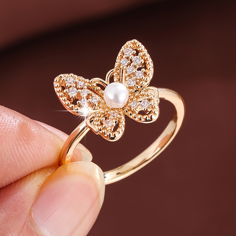 Delicate Butterfly Ring with Zirconia