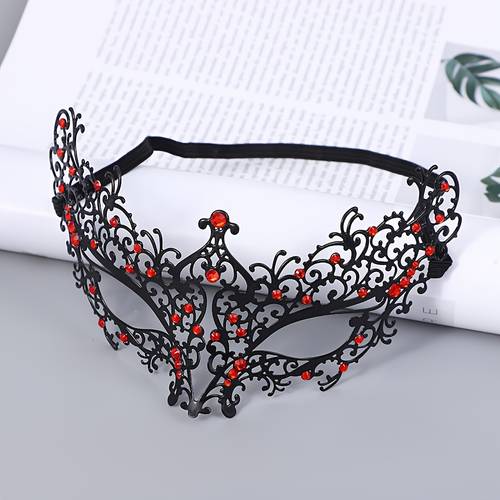 mehrfarbige engel-themen metallmaske in blau/rot/weiß - koreanischer stil kostüme für tanzpartys, theateraufführungen - eisenkunst gesichtsmaske