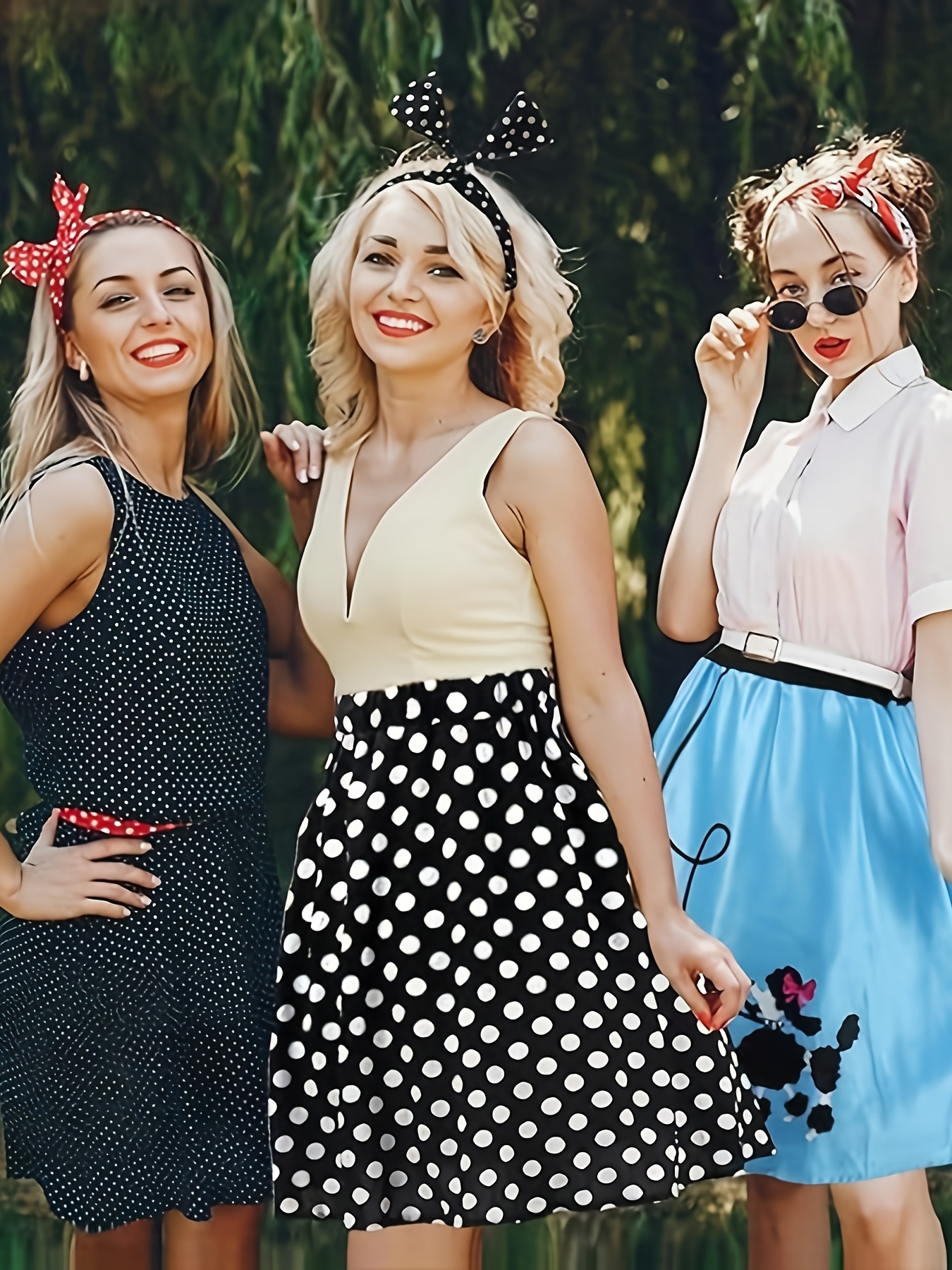 vintage inspired red polka dot a line skirt women retro 50s Temu